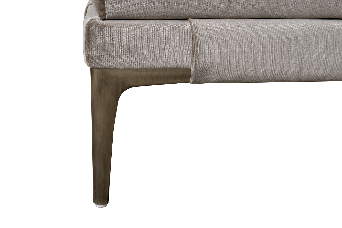 Банкетка на металлически опора бежевая Garda Decor PRIMA-Б160-Velvet BEG