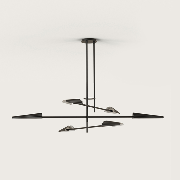 Люстра Bion 6L черная с черными абажурами Aromas del Campo