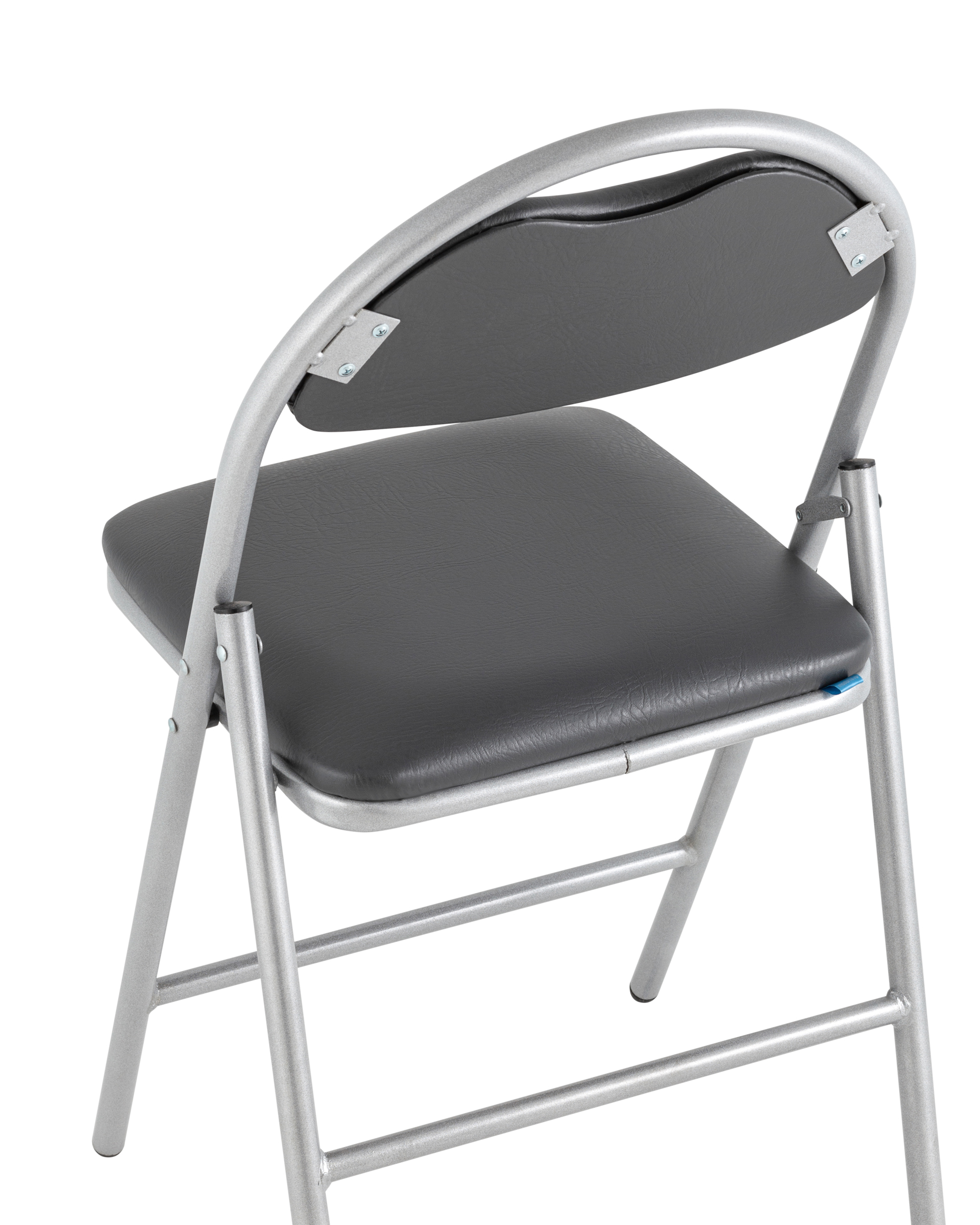 Стул складной Hagen экокожа серый каркас металлик Stool Group