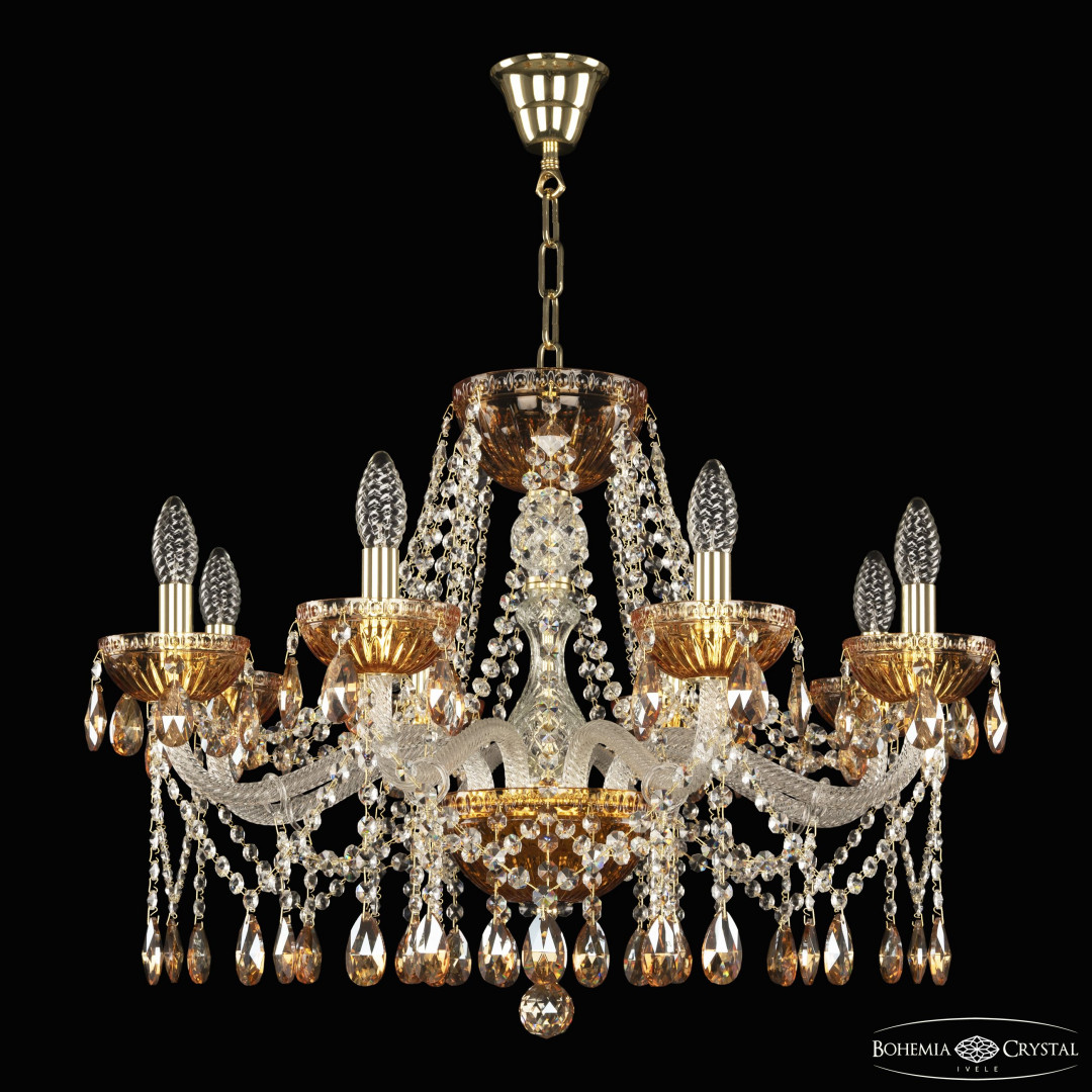 Люстра 5413/8/240 G Amber/M-1G K721 Bohemia Ivele Crystal