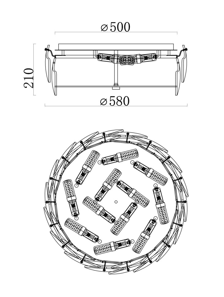 Люстра потолочная Fluorite FL1152-12C