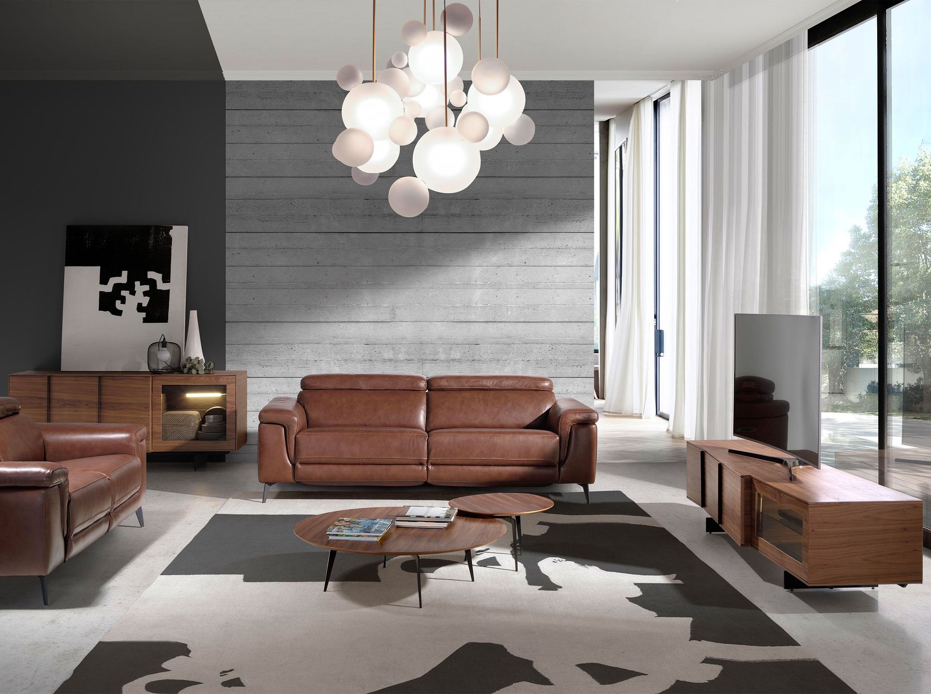 Тумба под ТВ MF2005TV /3219 из орехового дерева с подсветкой Angel Cerda