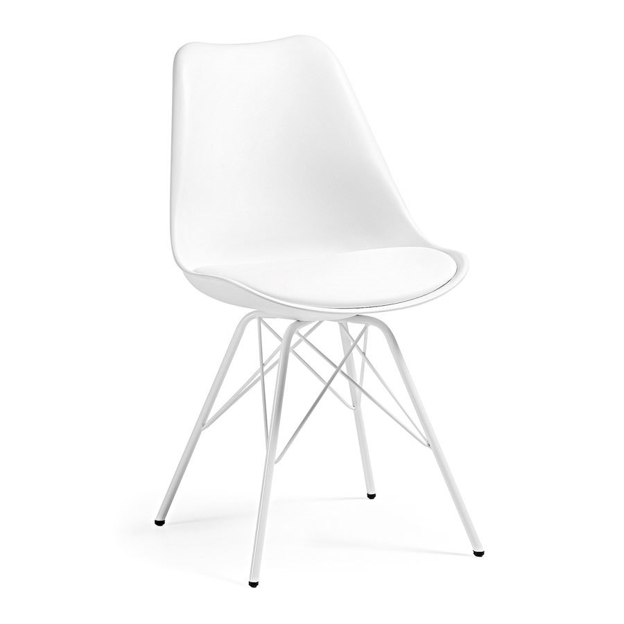 Стул Lars белый с металлическими ножками La Forma (ex Julia Grup)
