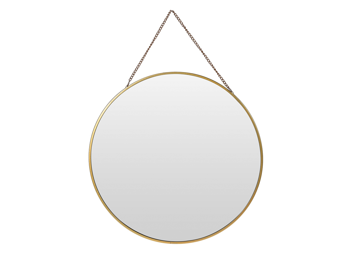 Зеркало на подвесе в золотой металлической раме Garda Decor C37008250