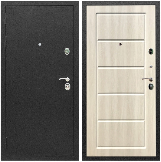 Дверь входная Graf Престиж Черный шелк / МДФ 6 мм ФЛ-39 Венге светлый