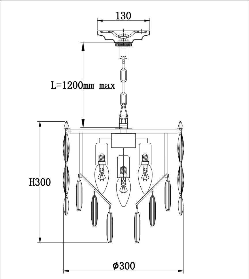 Люстра подвесная Fluorite FL1062-5P