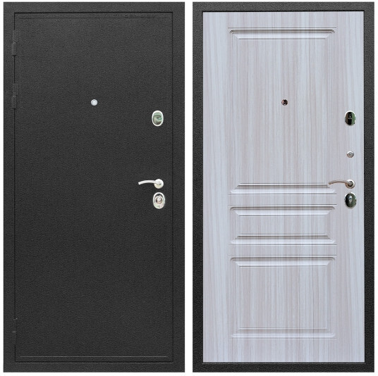 Дверь входная Graf Престиж Черный шелк / МДФ 16 мм ФЛ-243 Сандал белый