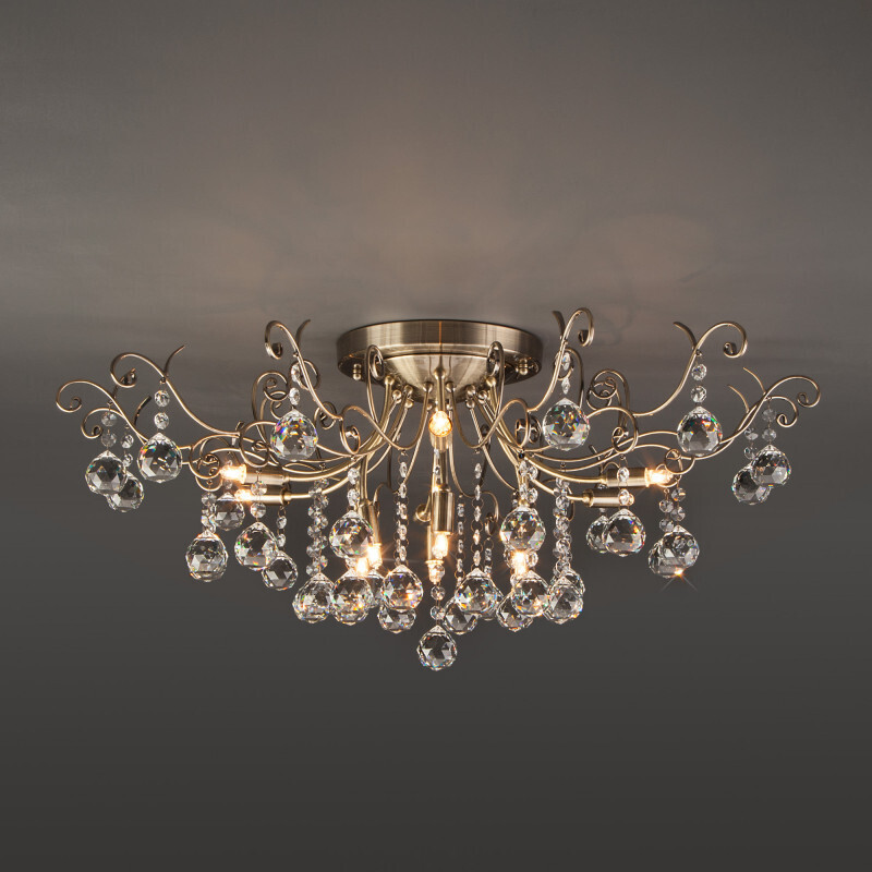 Люстра на штанге Eurosvet 10042/12 античная бронза/прозрачный хрусталь