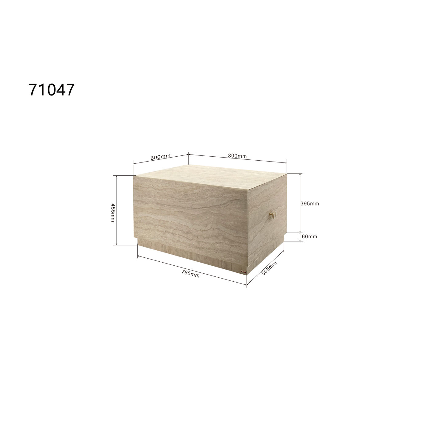 Стол кофейный Travertino Trunk 80x60cm KARE 71047