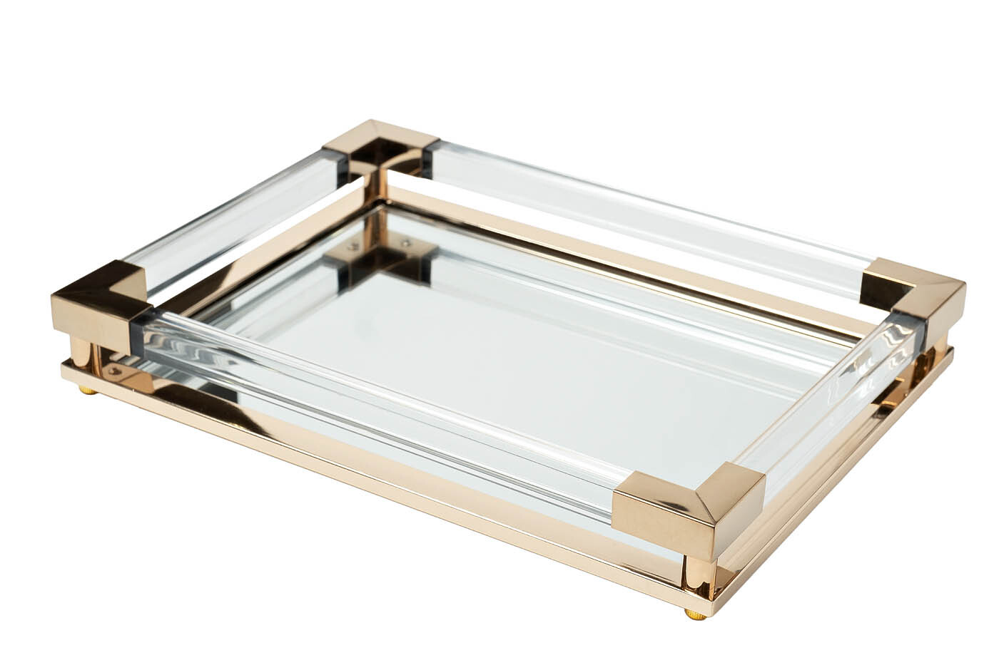 Поднос прямоугольный зеркальный/золото Garda Decor 2K389137-G
