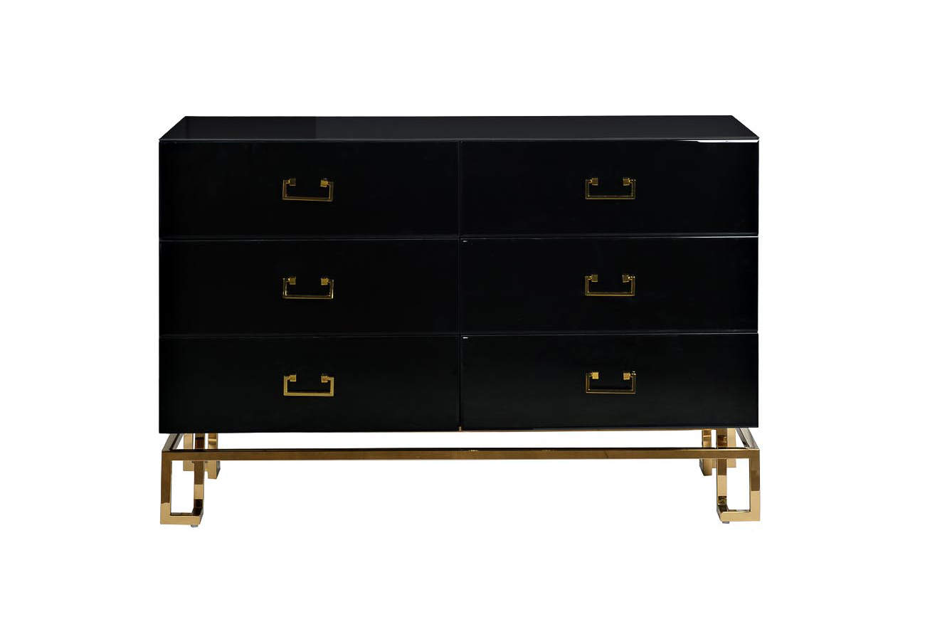 Комод черный с ящиками Garda Decor KFG057