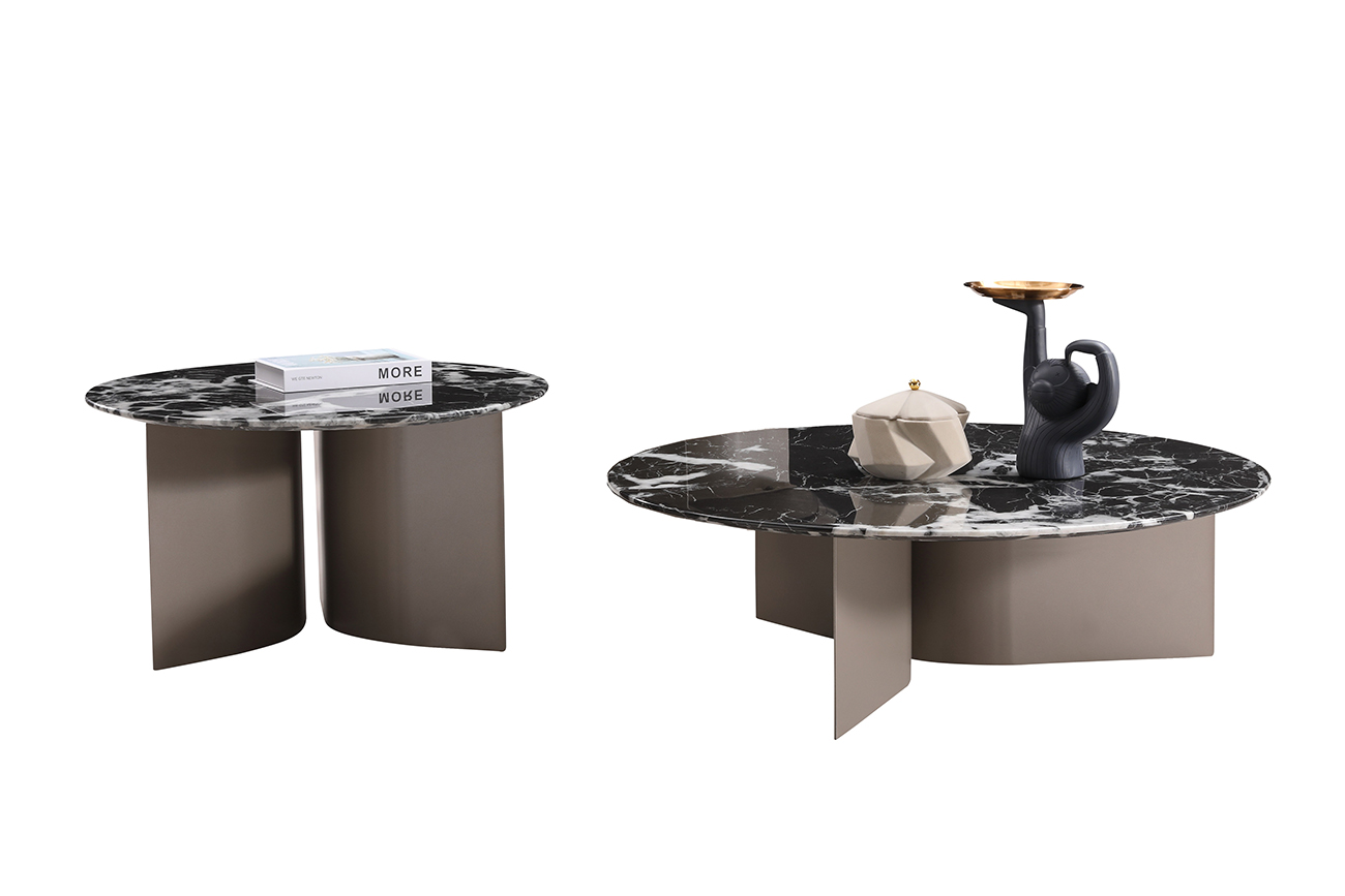 Стол журнальный искусственный мрамор черный Garda Decor 57EL-10310