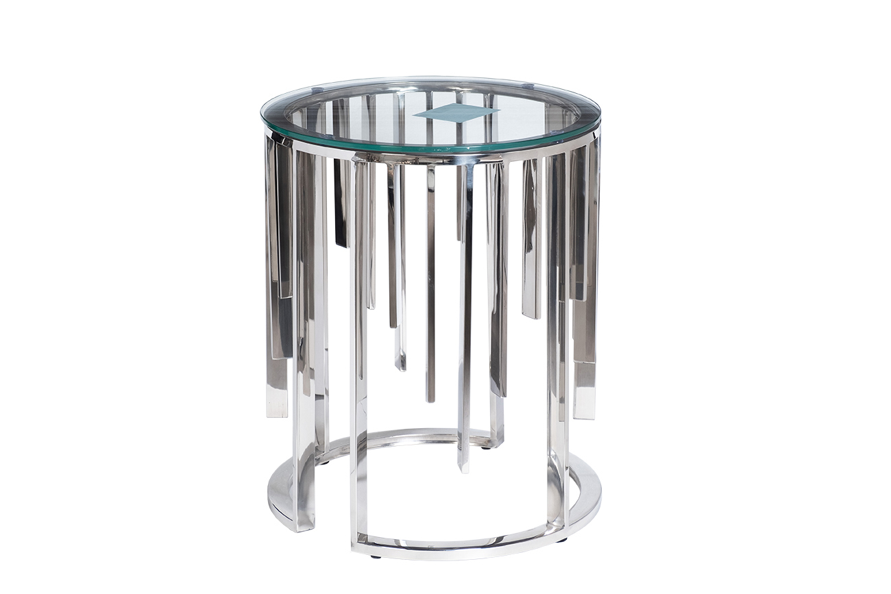Столик журнальный прозрачное стекло/серебро Garda Decor 13RXET8077-SILVER