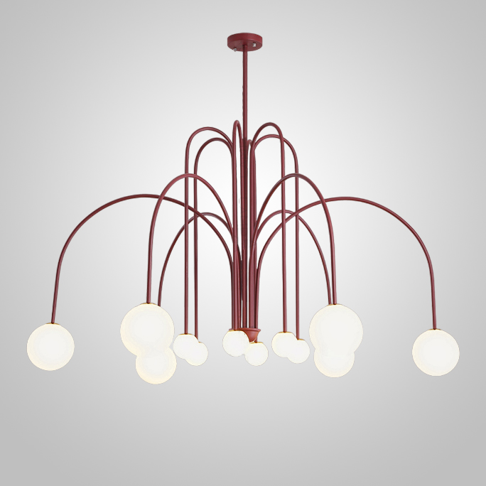 Потолочная люстра DAY L12 D130 Red by ImperiumLoft