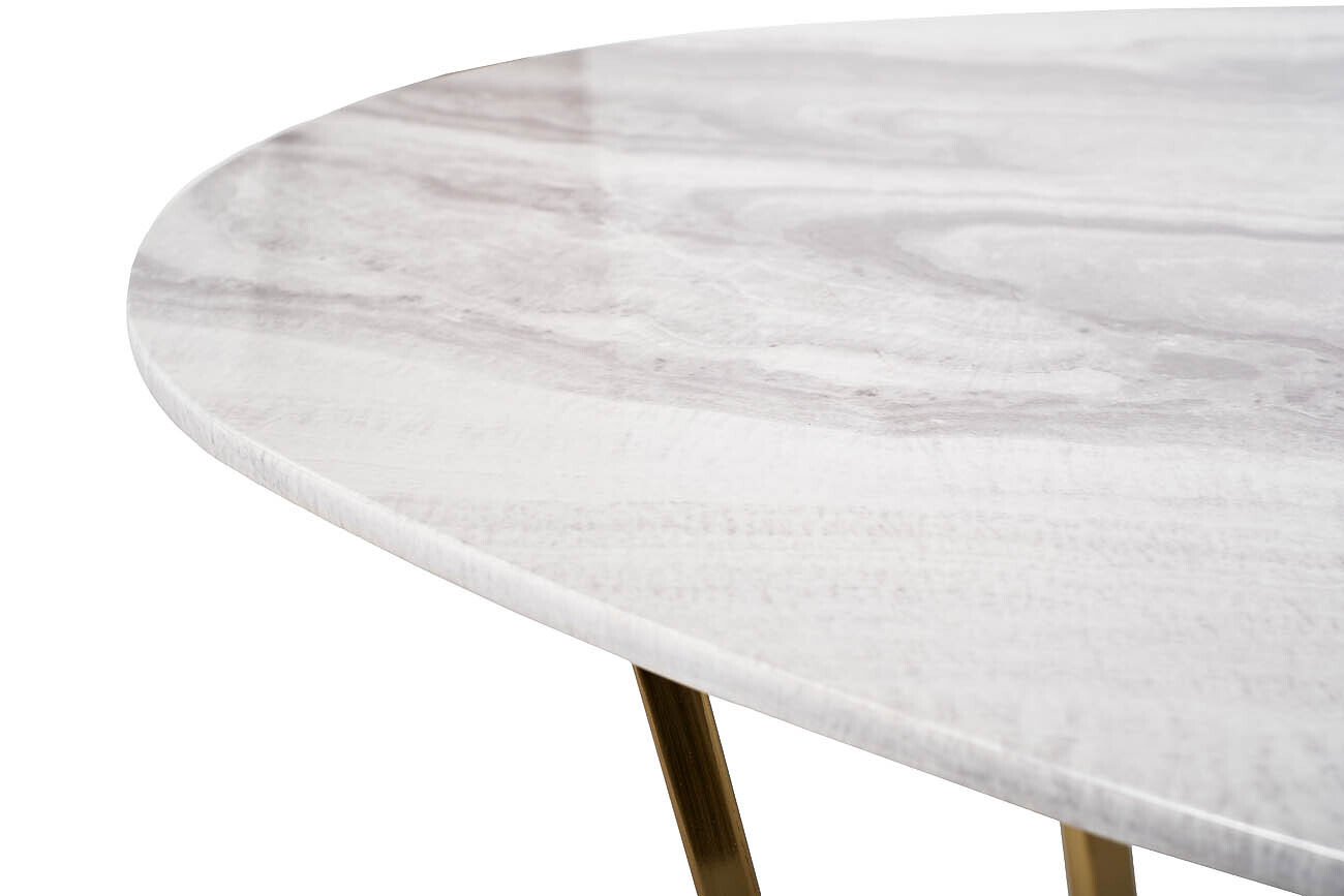Стол журнальный овальный (искусственный мрамор) Garda Decor 30B-855-1