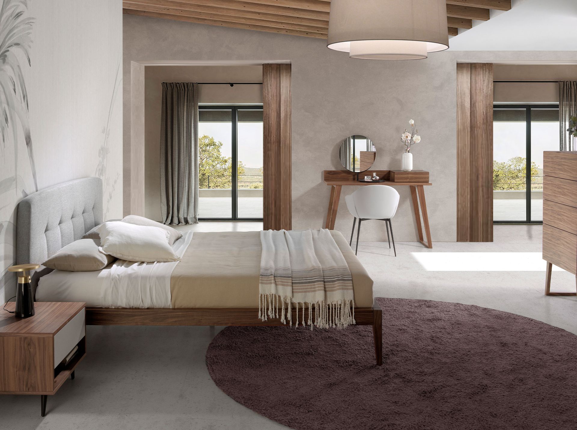 Кровать 7177/CP1702-B-160 серая тканевая тафтинговая 160 Х 200 Angel Cerda