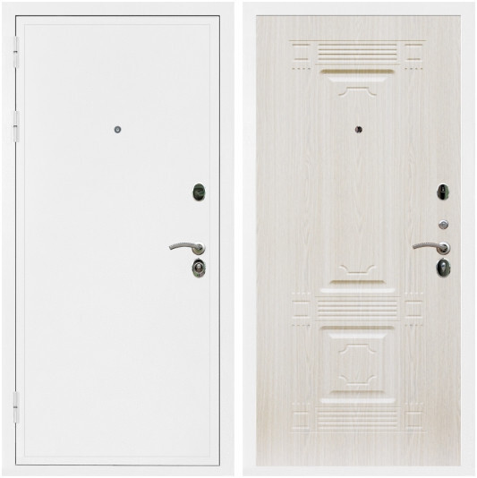 Дверь входная Graf Престиж Белая шагрень / МДФ 6 мм ФЛ-2 Дуб беленый