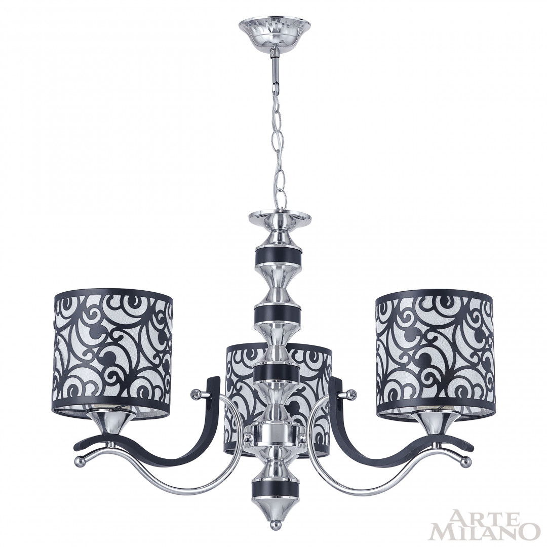 Люстра подвесная с плафонами 304957/3 Bk/Ni Arte Milano