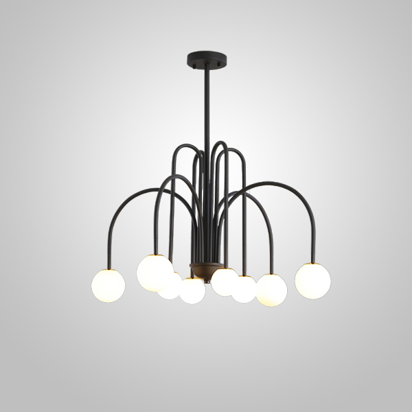 Потолочная люстра DAY L8 D75 Black by ImperiumLoft