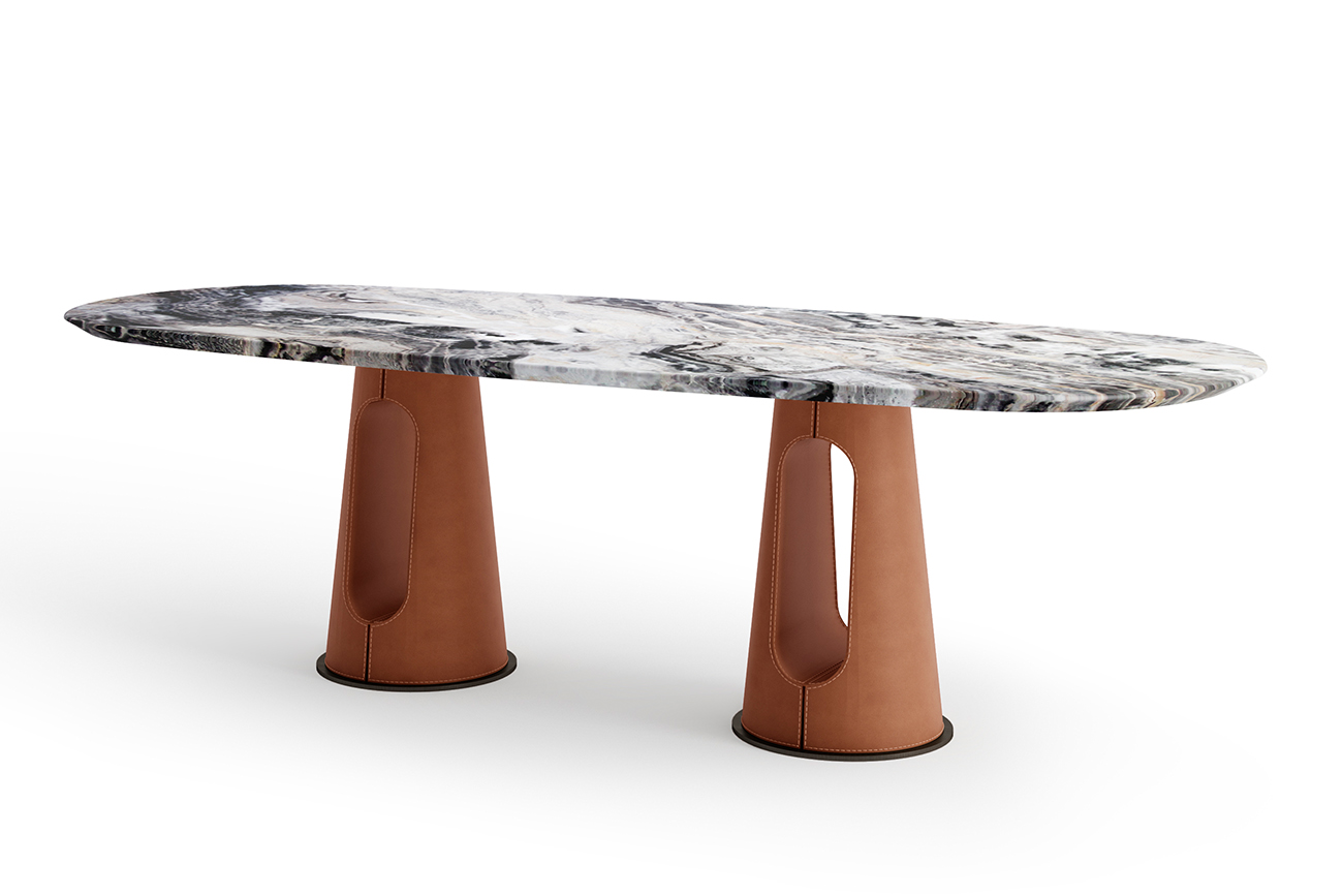Стол обеденный мраморный/основание терракота Garda Decor 160KD-60070