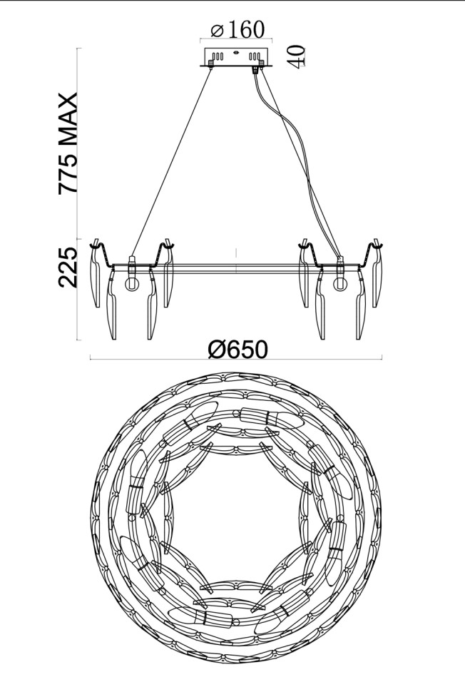 Люстра подвесная Fluorite FL1153-8P