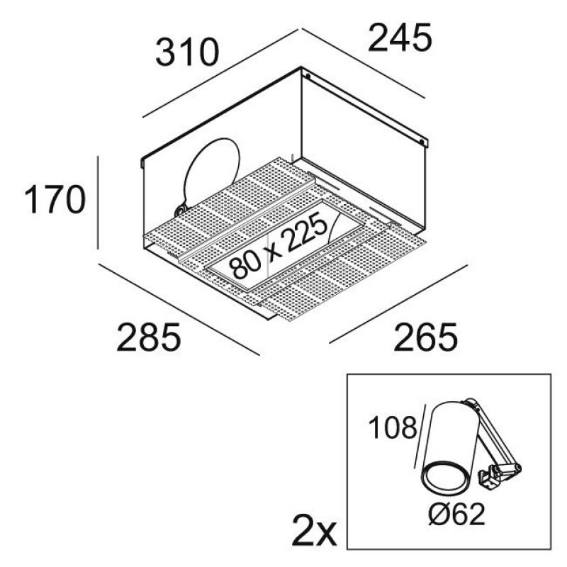 Встраиваемый потолочный светильник Delta Light SPLITBOX 2 + 2 x SPLITBOX SPY FOCUS