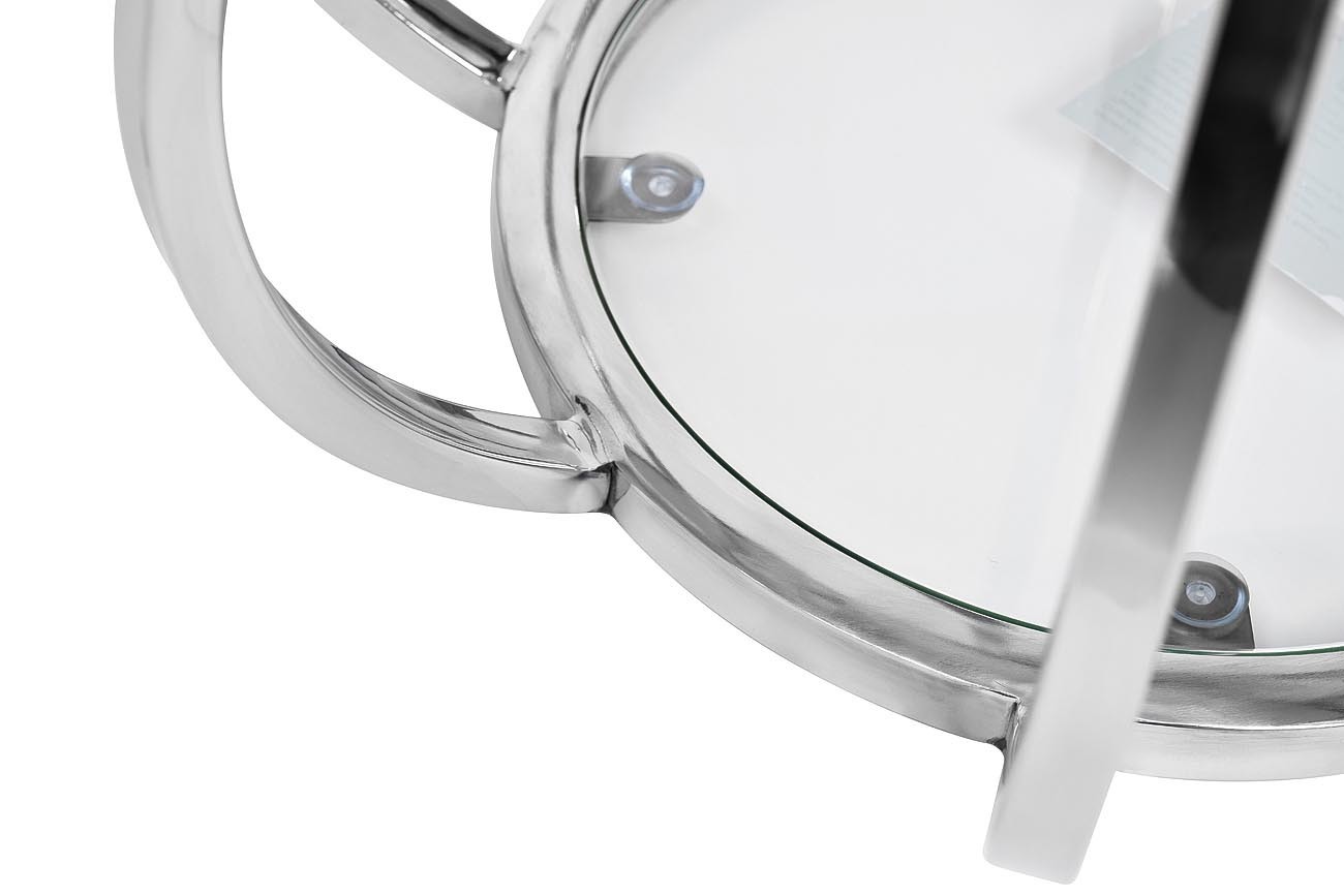 Столик журнальный круглый серебряный Garda Decor 13RXET4037-SILVER