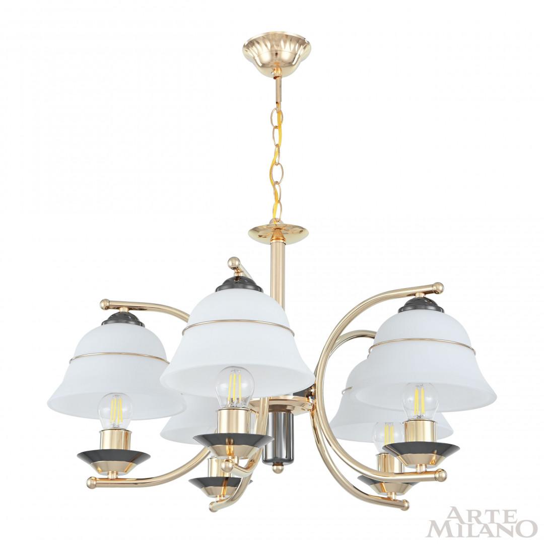 Люстра подвесная с плафонами 301240/5 Bk/Gd Arte Milano