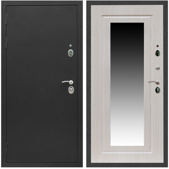 Дверь входная Graf Люкс ТП-70 Черный крокодил / МДФ 16 мм ФЛЗ-120 Дуб беленый