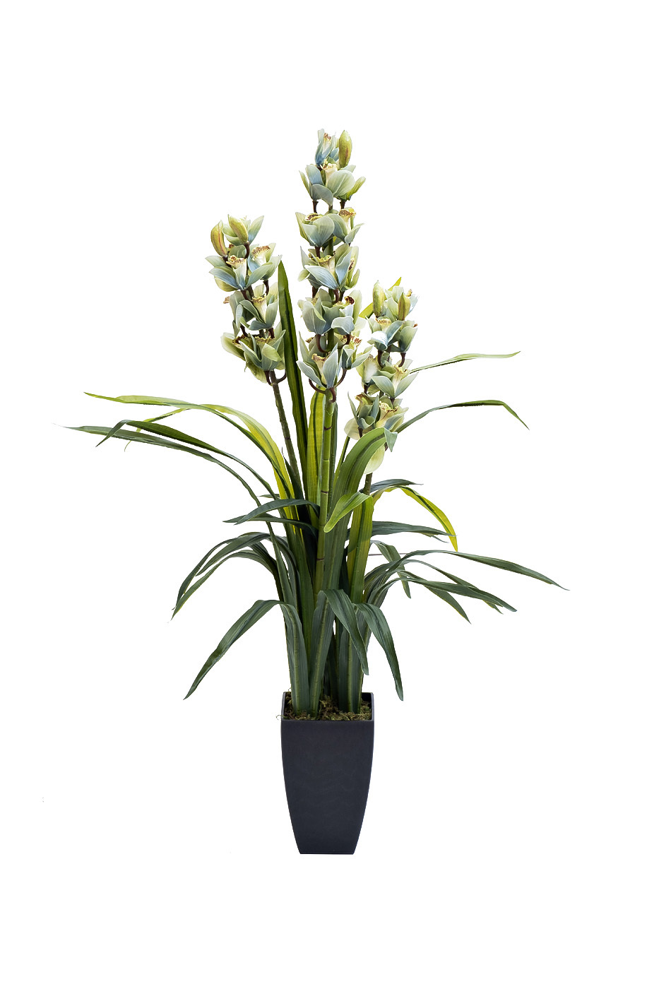 Орхидея Cymbidium искусствнная белая в горшке Garda Decor 29BJ-911-33