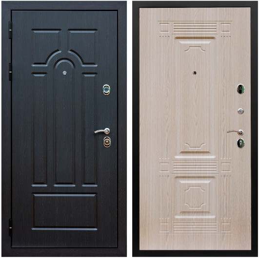 Дверь входная Graf Эврика МДФ 10 мм ФЛ-58 Венге / МДФ 16 мм ФЛ-2 Дуб беленый