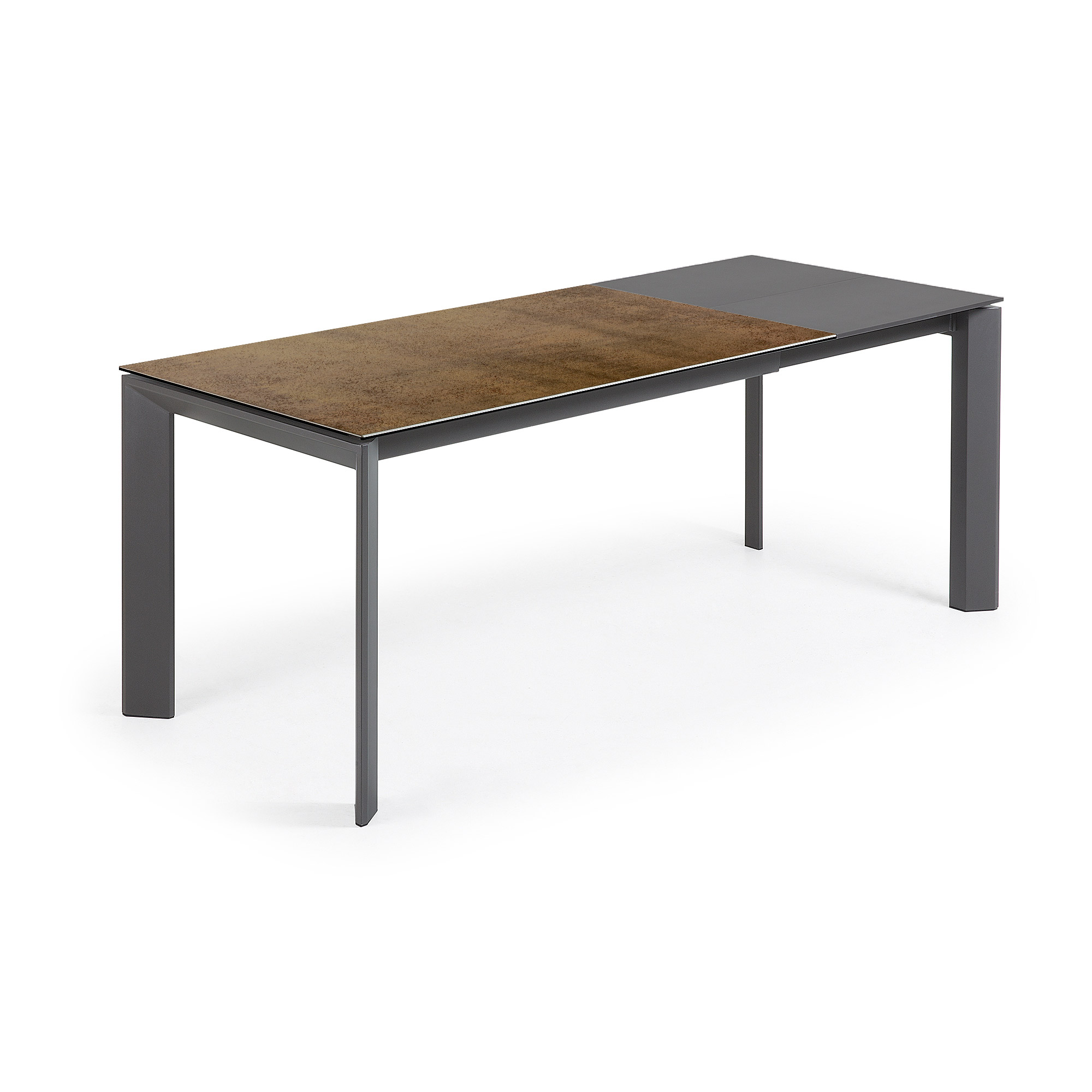 Стол Atta 140 (200) x90 антрацит, коричневый, керамика La Forma (ex Julia Grup)