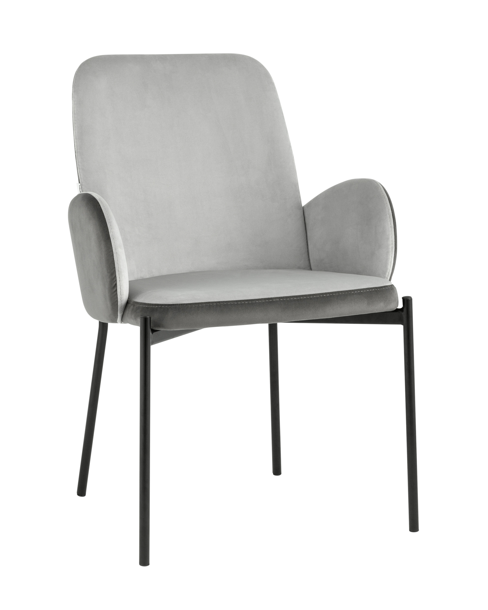 Стул Дивора велюр светло-серый с темно-серой спинкой Stool Group