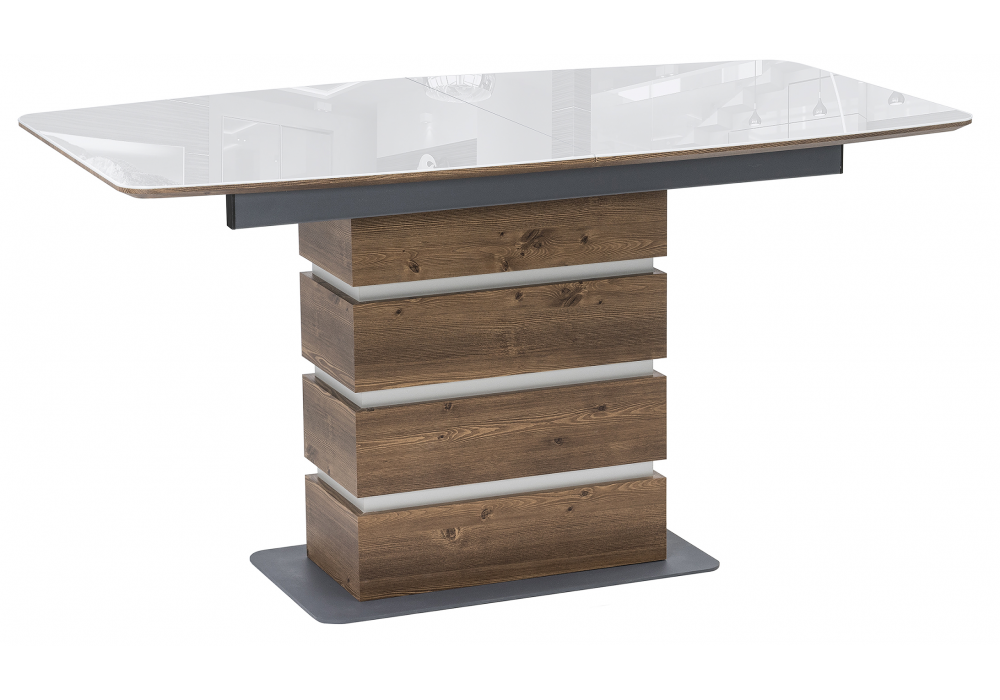 Стол стеклянный Woodville Фернан орех кантри / белый 462112