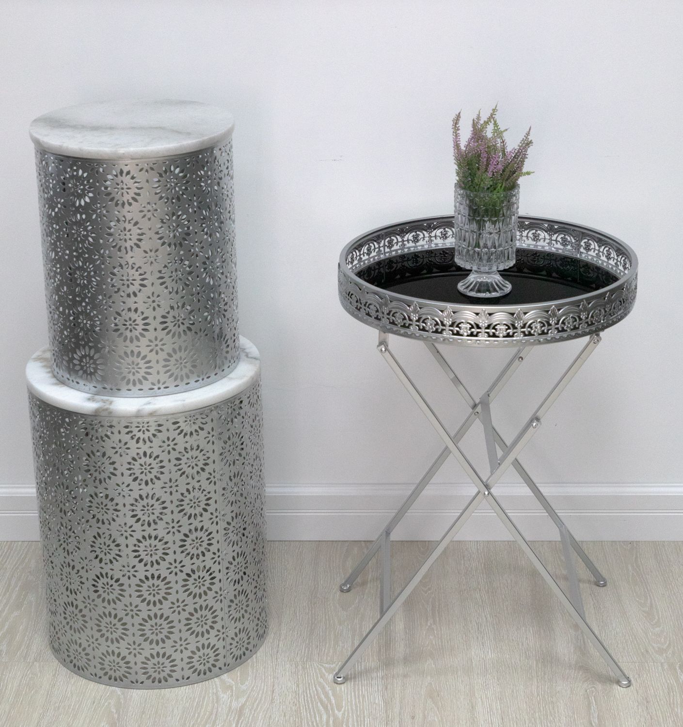 Столик интерьерный с белым мрамором Glasar 54-208