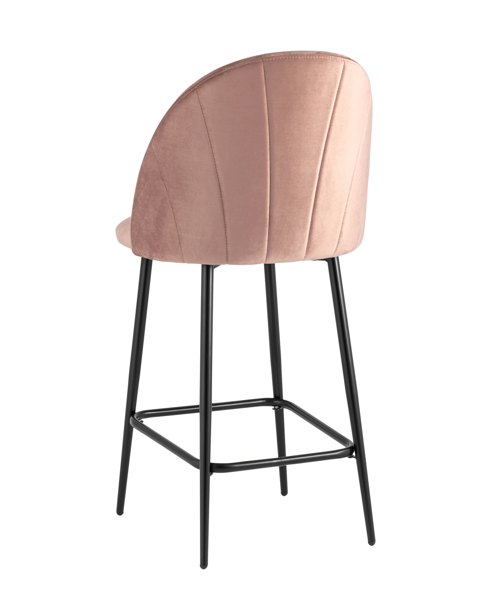 Стул полубарный Логан велюр пыльно-розовый Stool Group