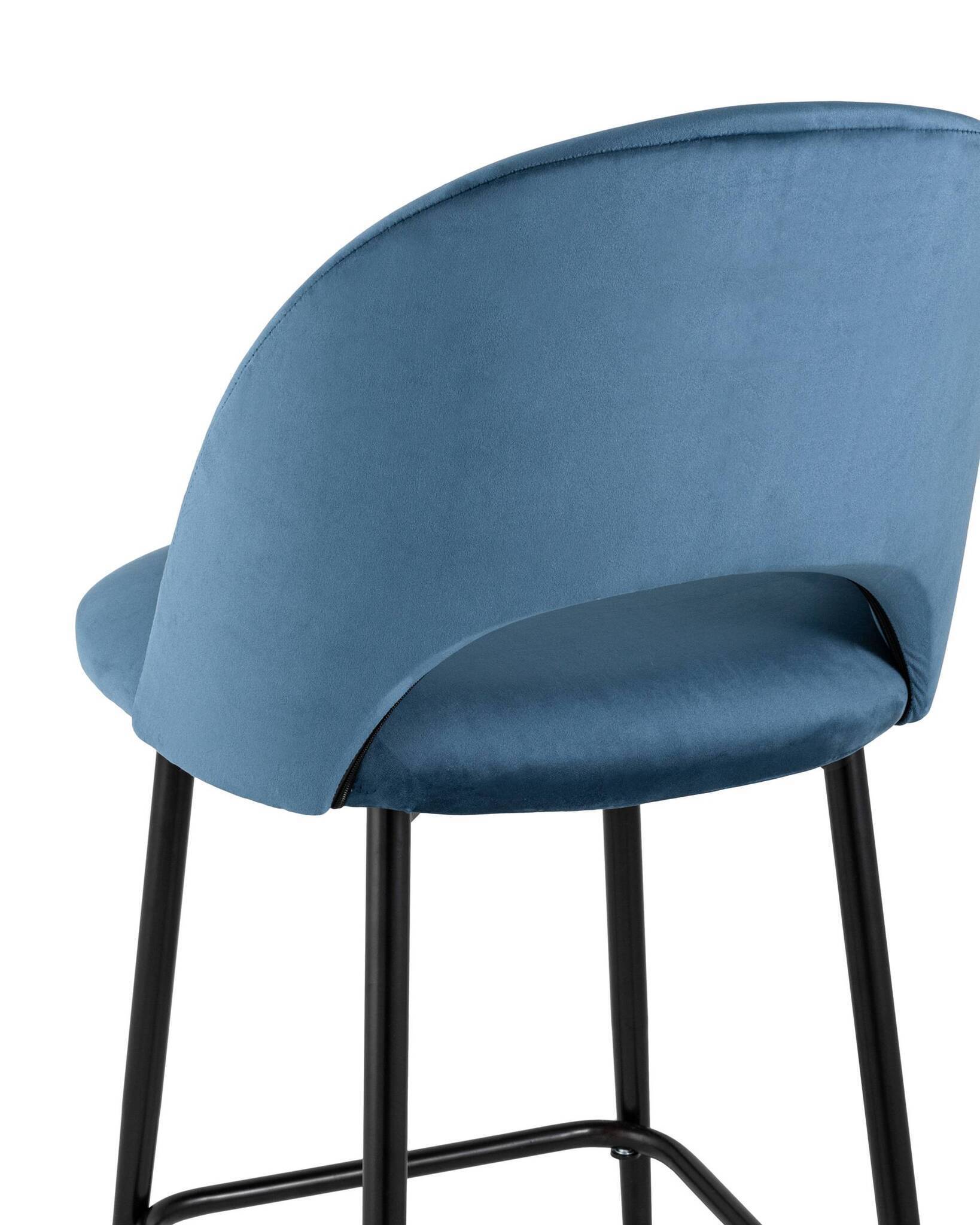 Стул полубарный Меган велюр пыльно-синий Stool Group