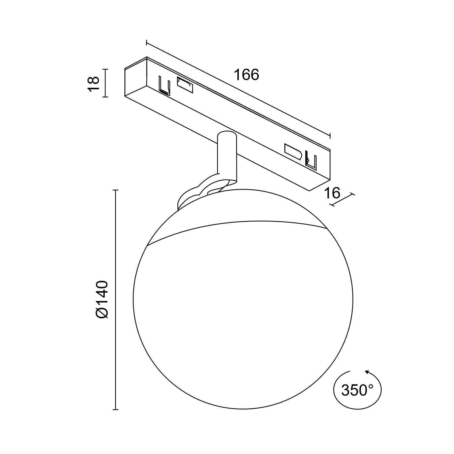 Светодиодный светильник для магнитной системы Ledron DY-0230BR