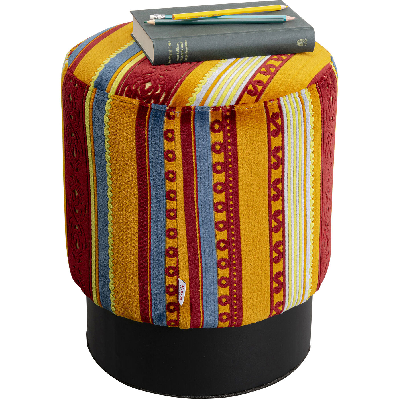 Пуф Cherry Very British Black Ø36cm KARE 70418