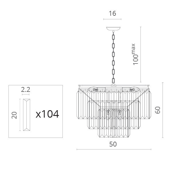 Подвесная люстра Divinare 3002/06 SP-9