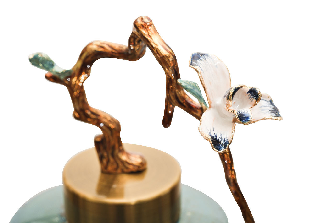 Ваза керамическая декоративная бирюзовая с ветвью Garda Decor 55RD4376L