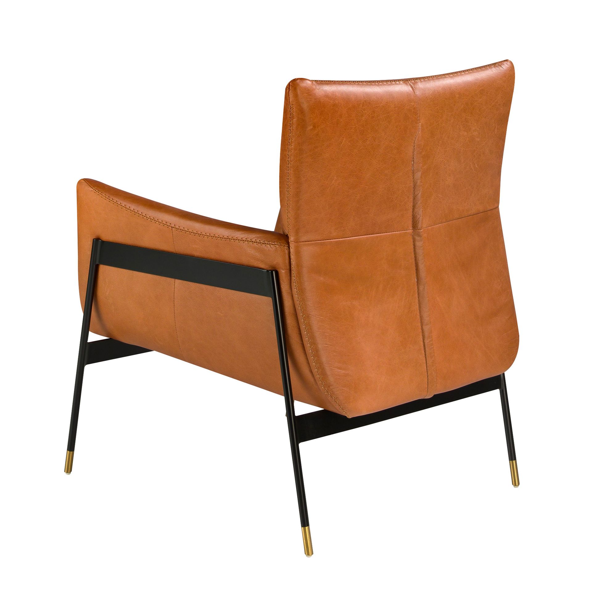 Кресло 5091/KF-A002-M2851 кожаное с черными стальными ножками Angel Cerda