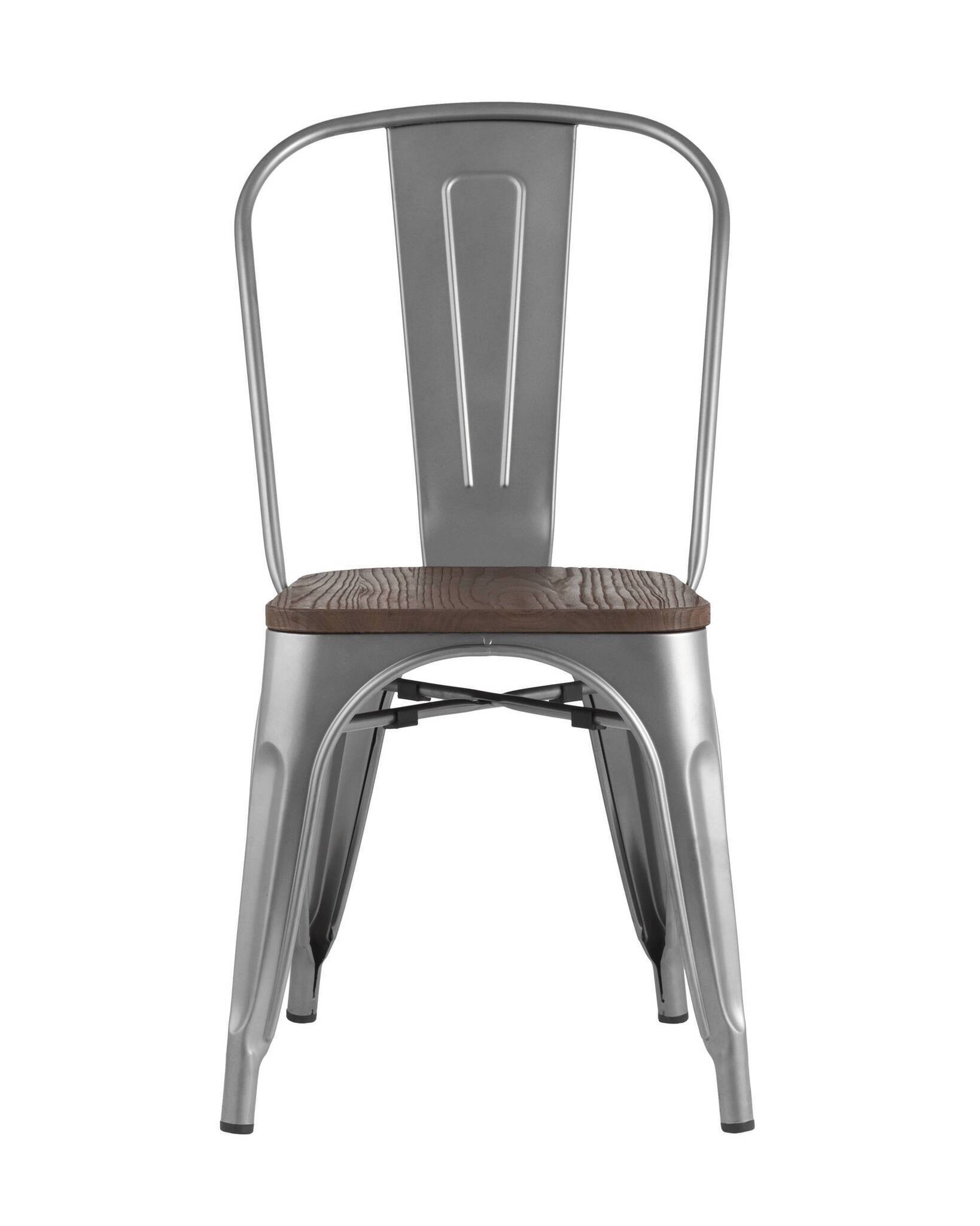 Стул TOLIX WOOD серебристый матовый Stool Group