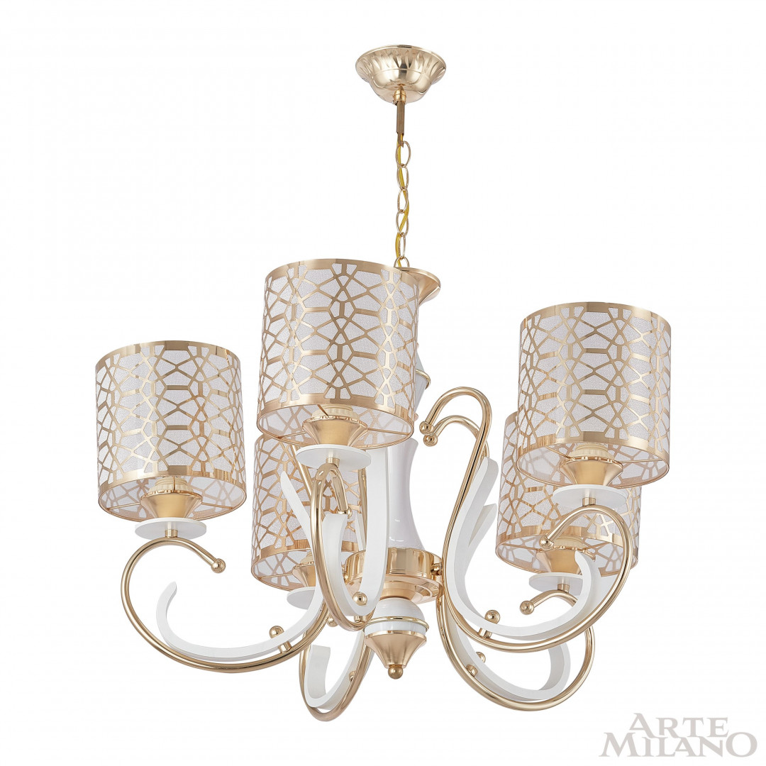 Люстра подвесная с плафонами 301237/5 Wh/Gd Arte Milano