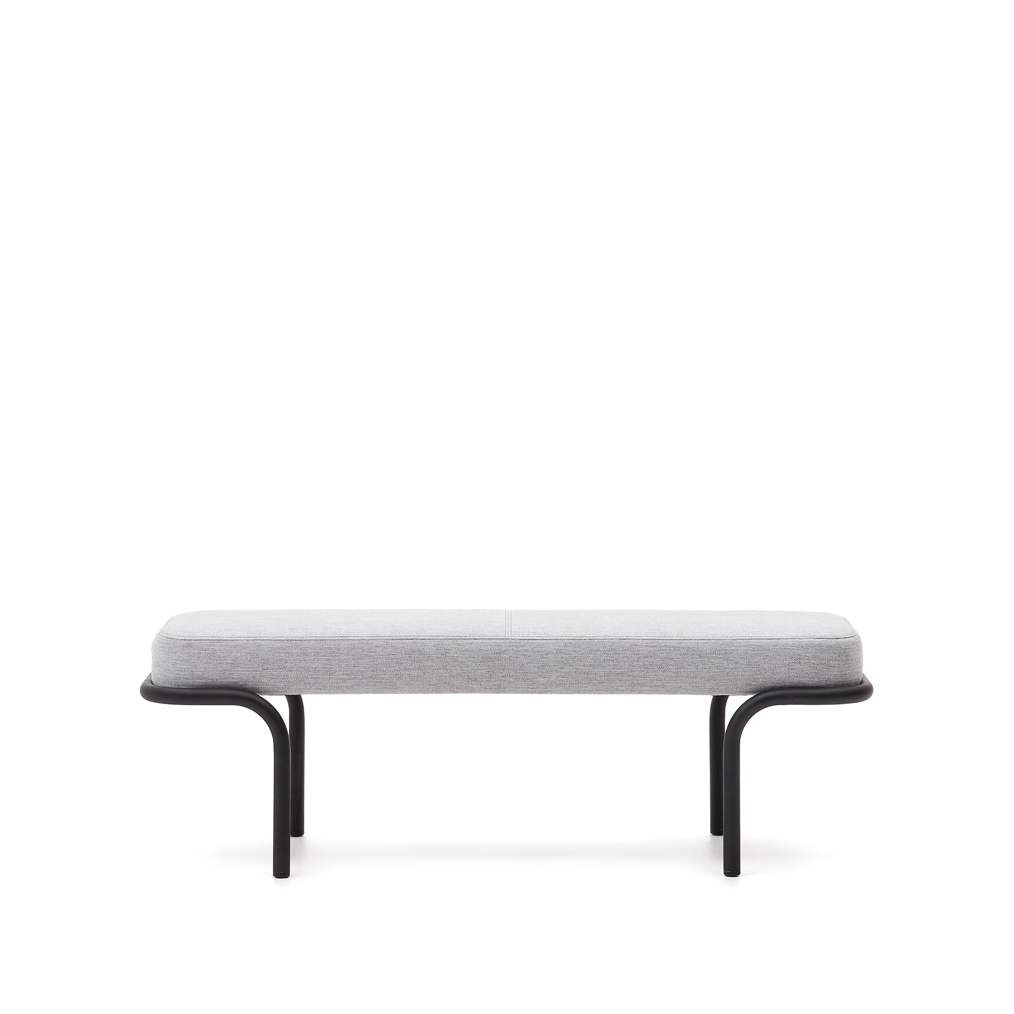 Compo Скамья из серой ткани и черного металла 130 см La Forma (ex Julia Grup)