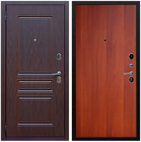 Дверь входная Graf Экстра МДФ 10 мм ФЛ-243 Лиственница шоколад / МДФ 6мм ПЭ Итальянский орех