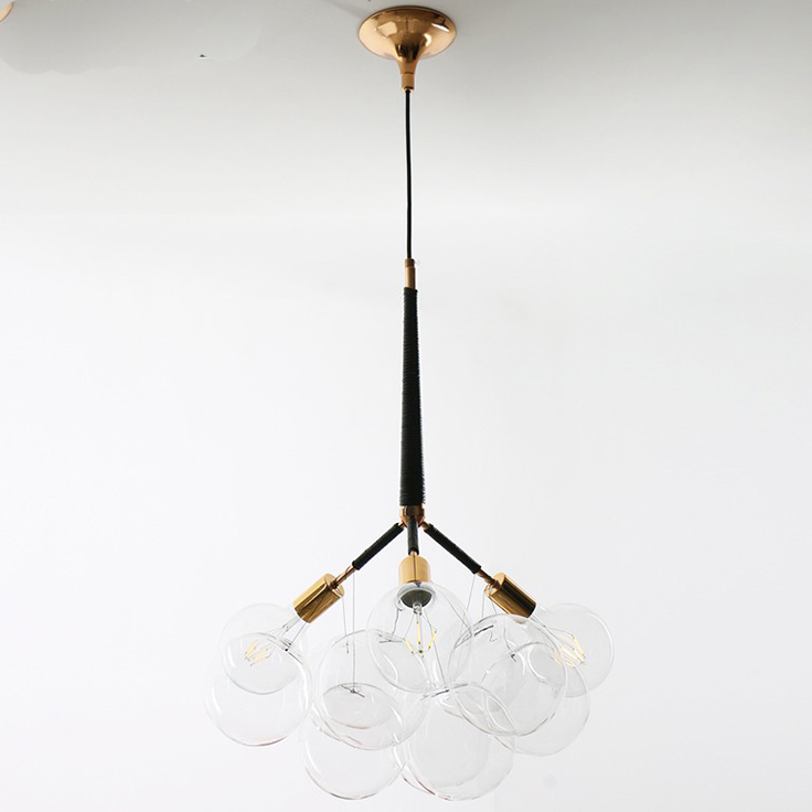 Подвесной светильник LOVELY BUBBLE CHANDELIER FROM PELLE H60 Gold/Black by ImperiumLoft