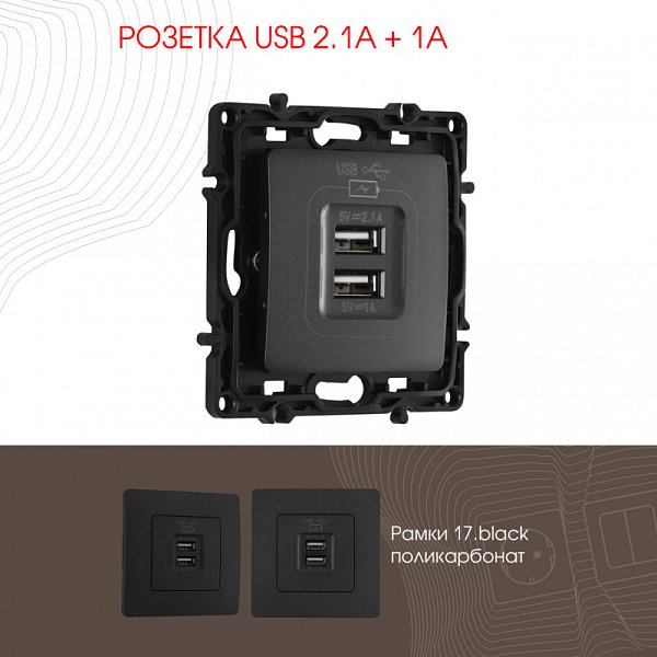 Розетка Arte Milano 217.46-1.black