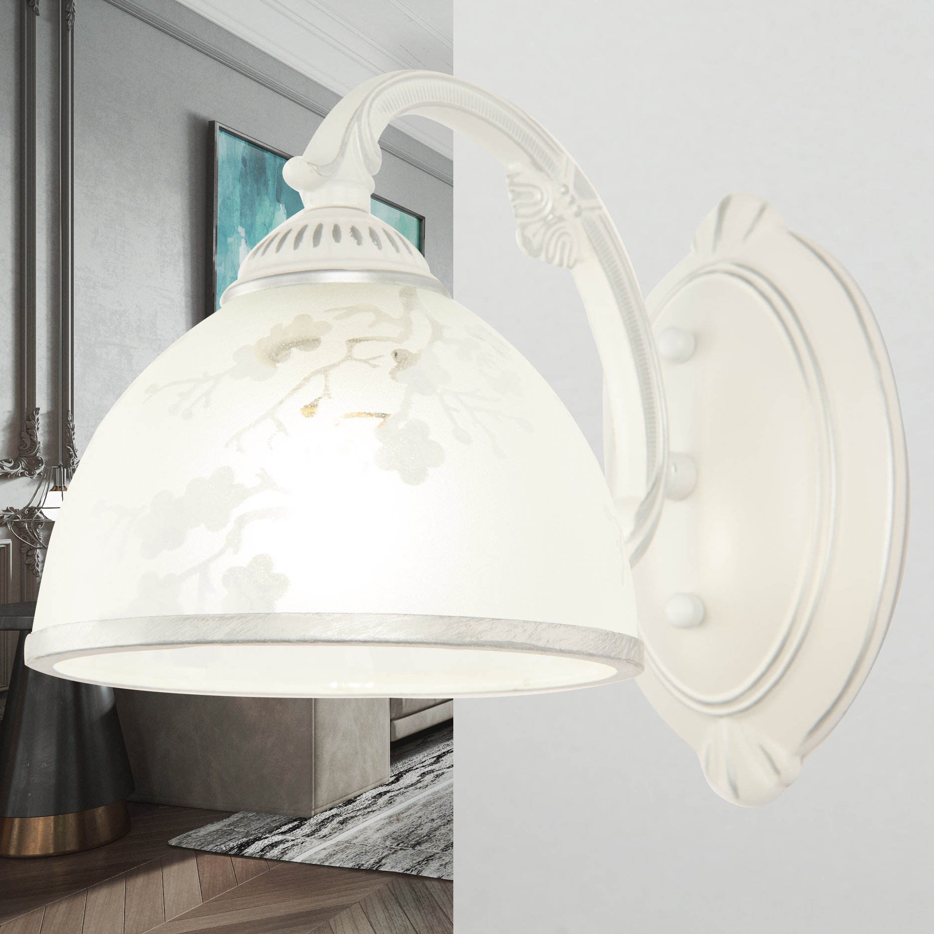 Бра с плафонами 349737/1W WT+SL Arte Milano