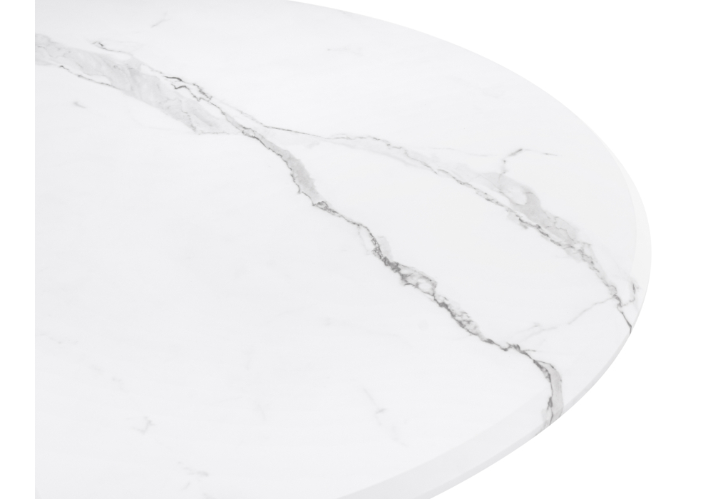 Стол деревянный Woodville Абилин 90х76 мрамор белый / белый матовый 520594